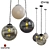 Zenrun Pendant Lamp: Metal & Colored Glass 3D model small image 1