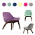  Modern Fabric Chair - 6 Color Options 3D model small image 1
