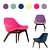  Modern Fabric Chair - 6 Color Options 3D model small image 4
