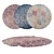 Round Carpet Set: Versatile 6-Piece Rug Collection 3D model small image 1