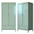 Elegant 2-Door Alvina Wardrobe 3D model small image 1