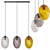 FROTO 3 Pendant Lamp - Metal and Colored Glass 3D model small image 2