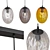 FROTO 3 Pendant Lamp - Metal and Colored Glass 3D model small image 3