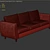 Beige Velvet Plantis Sofa 3D model small image 9