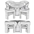 Elegant Dunloe Chair & Table Set 3D model small image 5