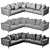 Sleek Meridiani KUOIO Sectional 3D model small image 3