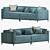 Modern 3-Seater Sofa - 260cm 3D model small image 1