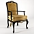 Elegant Beech Wood Armchair 3D model small image 1