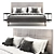 Elegant Highbury Grey Bed 3D model small image 2