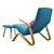 Sleek Saarinen Grasshopper Chair 3D model small image 2