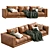 Luxury Flexform Leather Sofa LUCIEN 3D model small image 3