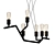 Bold Geometric 6-Light Chandelier 3D model small image 1
