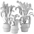 12-Piece Set: Indoor Plants in Wicker Pots 3D model small image 5