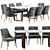 Velvet Elowen Chair and Malulani Dining Table Set 3D model small image 1