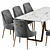 Velvet Elowen Chair and Malulani Dining Table Set 3D model small image 2
