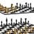 Luxury Chess Set | Stylish Design 3D model small image 3