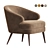 Luxdeco Xangai Velvet Armchair 3D model small image 3