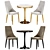 Elegant Largo Dining Chair & Dorian Table Set 3D model small image 1