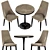 Elegant Largo Dining Chair & Dorian Table Set 3D model small image 2