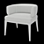 Modern Upholstered Dining Chair 3D model small image 4