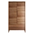 Dark Stained Ash Ledger Wardrobe 3D model small image 2