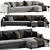 Contemporary DAVIS L-shaped sofa: Frigerio Salotti 3D model small image 1