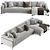 Contemporary DAVIS L-shaped sofa: Frigerio Salotti 3D model small image 3