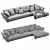 Flexform Este Chaise Lounge: Sleek Luxury Relaxation 3D model small image 4