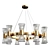 Elegant Brass Chandelier: 4-Light Beauty 3D model small image 1