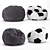 Football-Inspired Bag Chair 3D model small image 4