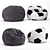 Football-Inspired Bag Chair 3D model small image 9