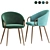 Elegant Velvet Dining Chair 3D model small image 2