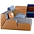 Babouche Modular Sofa: Colorful & Dynamic 3D model small image 3
