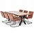 Loft-Style Dining Table & Bernie Chairs 3D model small image 1