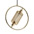 Sleek Brass Hoop Pendant Light 3D model small image 1
