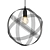 Elegant Black Wire Pendant Lamp 3D model small image 1