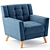 Stylish Alisa Mid Century Armchair 3D model small image 1