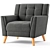 Stylish Alisa Mid Century Armchair 3D model small image 2