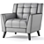 Stylish Alisa Mid Century Armchair 3D model small image 5