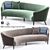 Sleek Mid-Century Curved Sofa 3D model small image 1