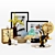 Elegant Decor Set with Vase, Plant, Basket, Statue 3D model small image 1