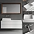 Falper Pure Vanity Set: Lacquered Wall-Mounted Unit with Multi-Layer Wood Drawers, Countertop Washbasin & 3D model small image 1