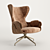 Stylish Walnut Plywood Lounge Chair 3D model small image 1