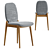 Scandinavian Walnut Albo Dining Chair 3D model small image 3