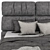 Modern Gray Bed: 3DSMAX, FBX, OBJ 3D model small image 2