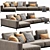 Luxurious Flexform Ettore Sectional 3D model small image 1