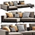 Luxurious Flexform Ettore Sectional 3D model small image 2