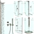 Luxurious Shower Set: Ravak Brilliant Cabins with Mixers 3D model small image 5