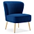 Luxury Velvet Accent Chair 3D model small image 4