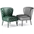 Luxury Velvet Accent Chair 3D model small image 5